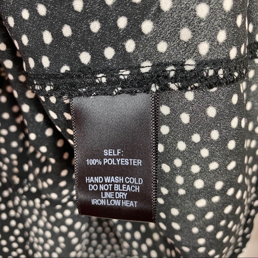 Lulus Love is Enough Black Polka Dot Wrap Top Sz L - Picture 12 of 13